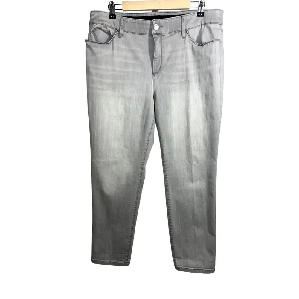 CHICO'S Women's High Rise Cropped Denim Jeans Gray Size 3P/16 Petite